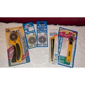 NEW 5pc Vintage OLFA RTY-2/DX , RTY-1/G Rotary‎ Cutter RB45-1 Blades 45mm 28mm